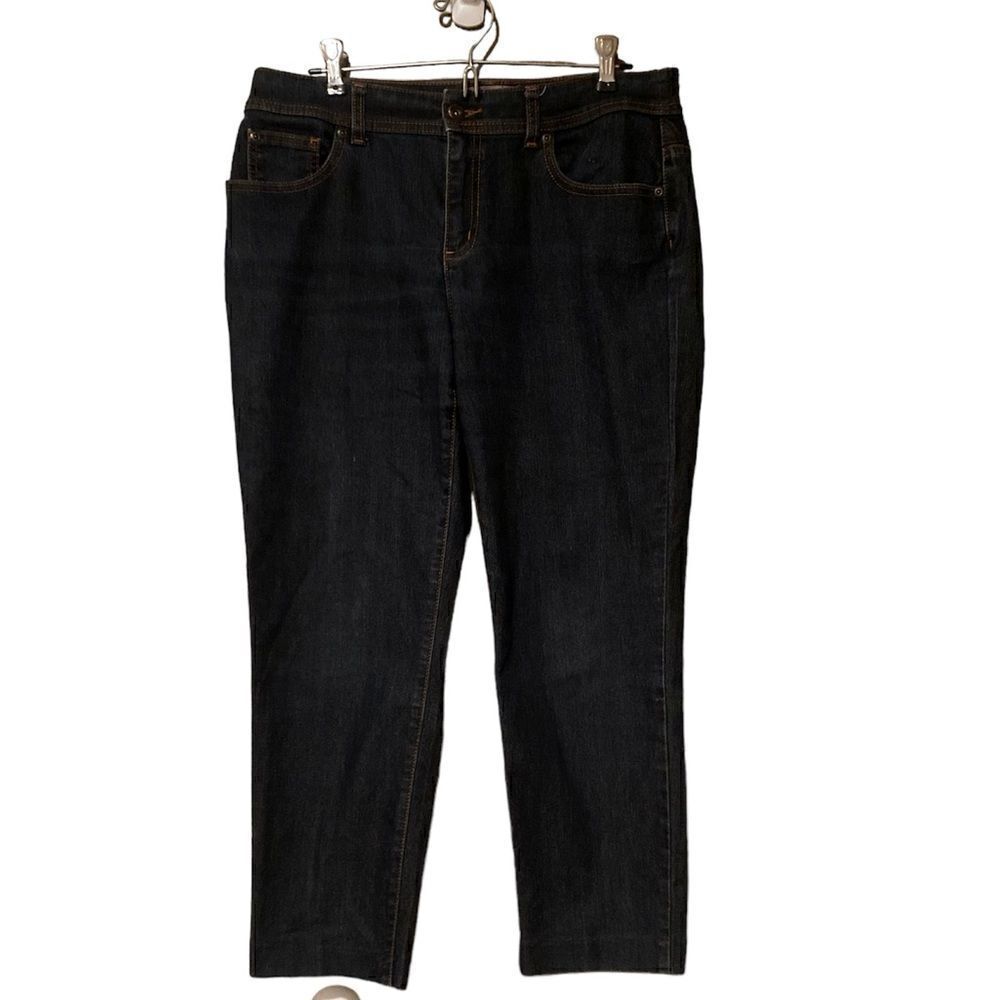 Chico’s Ankle Cropped Jeans Size 4 Chico’s Size 0 Dark Wash